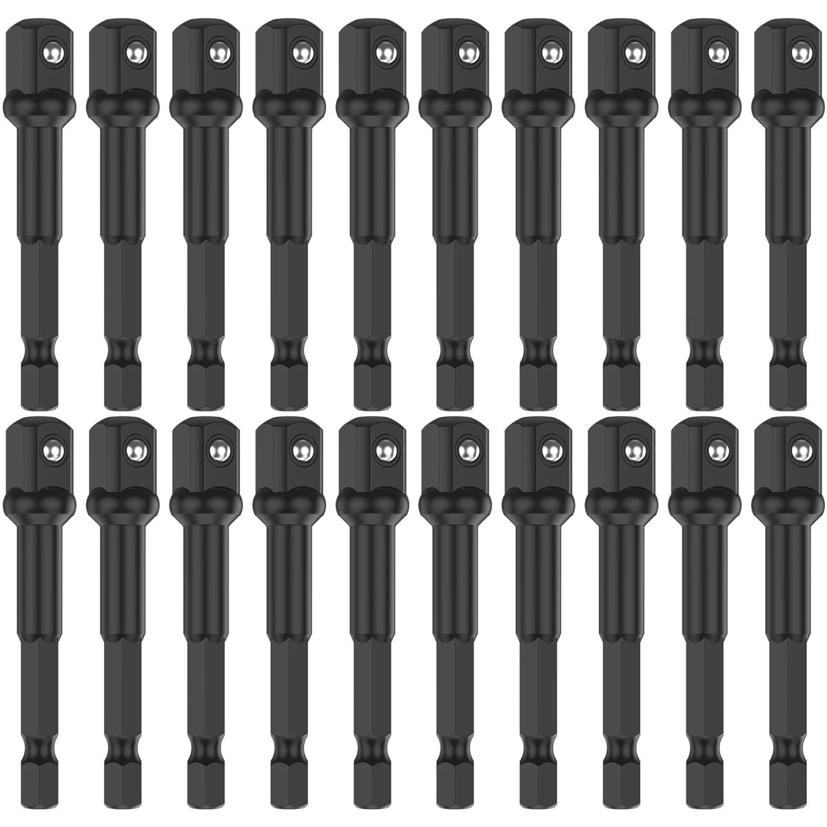 Impact Adapter 1/2" Hex to Square Socket Bit Driver Set 10/20Pcs Socket Bit Adapter Richie's B 20PCS 65mm