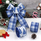 Christmas Wired Ribbon Blue White Stripe Snow Tree Pattern Christmas Craft Ribbon Richie's