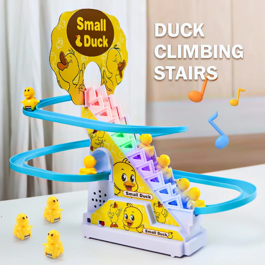 Stair-Climbing Duck Track Toy – Music, Lights & Counting Educational Kids Toy Richie's