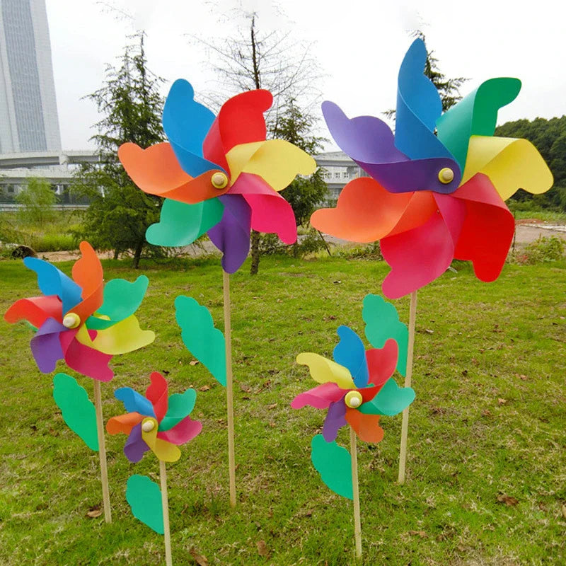 Colorful Wooden Windmill Wind Spinner Garden Ornament 14–32CM Garden Wind Spinner Richie's