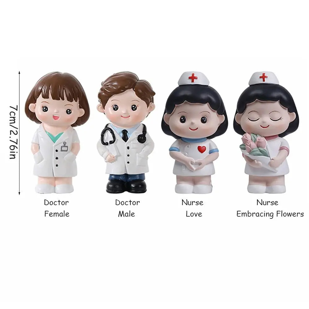 Resin Nurse & Doctor Figurine DIY Baking Ornament Collectible Resin Figurine Ornament Richie's