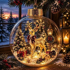 Light-Up Acrylic Christmas Ball Ornament 8CM Santa Claus Christmas Ball Ornament Richie's Style-3