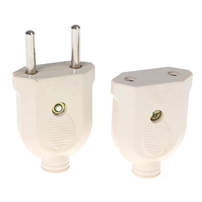 2-Pin EU Plug Male Female Power Connector Socket Extension Power Connector Plug Richie's