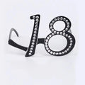 Rhinestone Birthday Number Party Glasses 16 18 30 40 50 60 Party Novelty Glasses Richie's Number 18