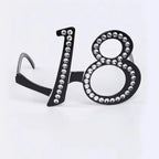 Rhinestone Birthday Number Party Glasses 16 18 30 40 50 60 Party Novelty Glasses Richie's Number 18