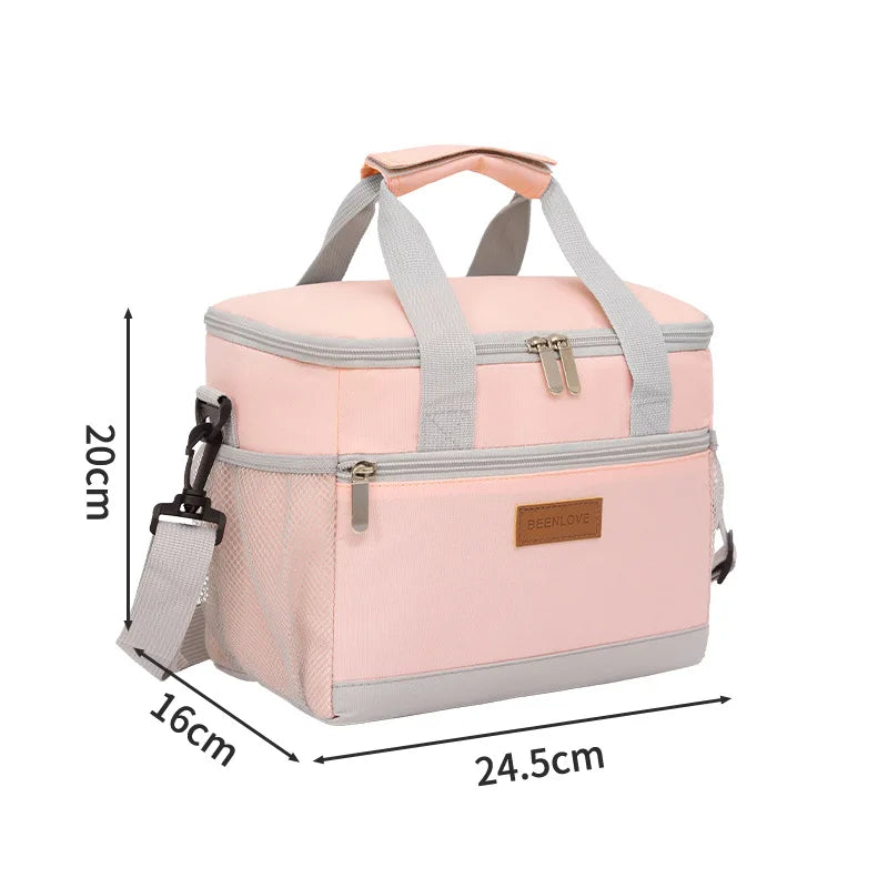 Thermal Lunch Bag Waterproof Oxford Insulated Picnic Bag Insulated Lunch Bag Richie's Pink