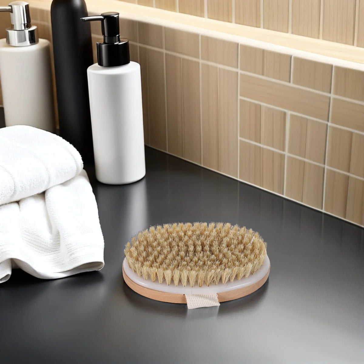 Natural Wood Handle Body Brush – Soft Bristle Skin Scrubber Body Scrub Brush Richie's