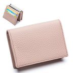 Genuine Leather Card Holder Wallet & Coin Purse – Unisex Leather Card Wallet Richie's light pink