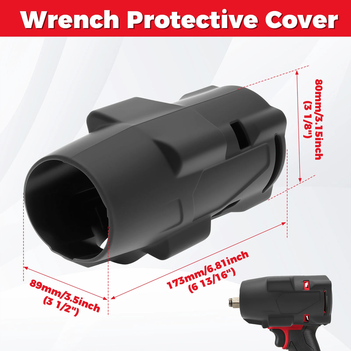 M18 1/2" Impact Wrench Silicone Protective Boot – Fits 2967-20 Tool Protective Boot Richie's black