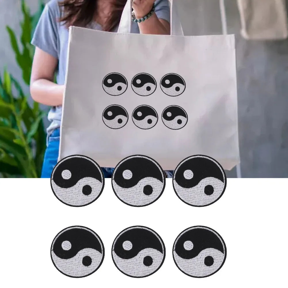6pcs Yin Yang Iron On Embroidered Cotton Patches – DIY Sew On Embroidered Iron-On Patch Richie's Default Title