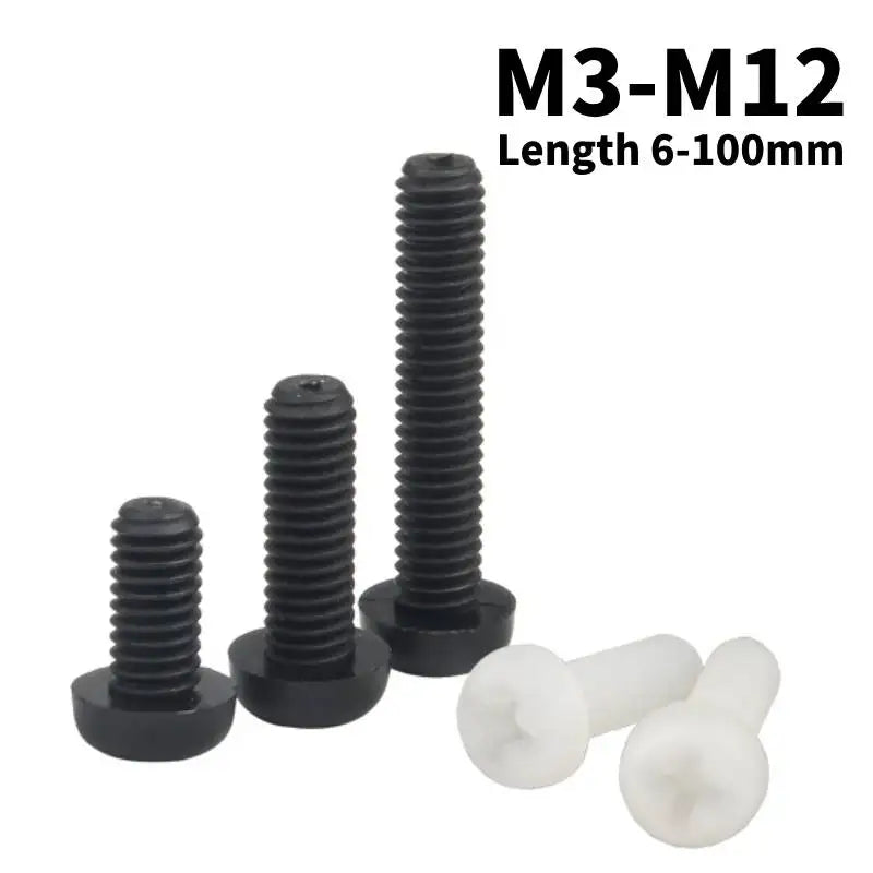 Nylon Phillips Pan Head Screws M2–M8 White & Black | 4–60mm Nylon Machine Screws Richie's