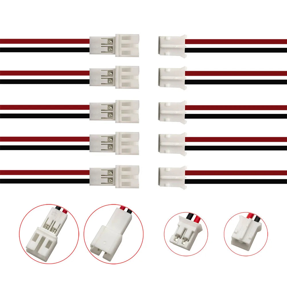 JST PH 2.0mm 2-Pin Male/Female Wire Connector 20CM 26AWG Wire Connector Richie's