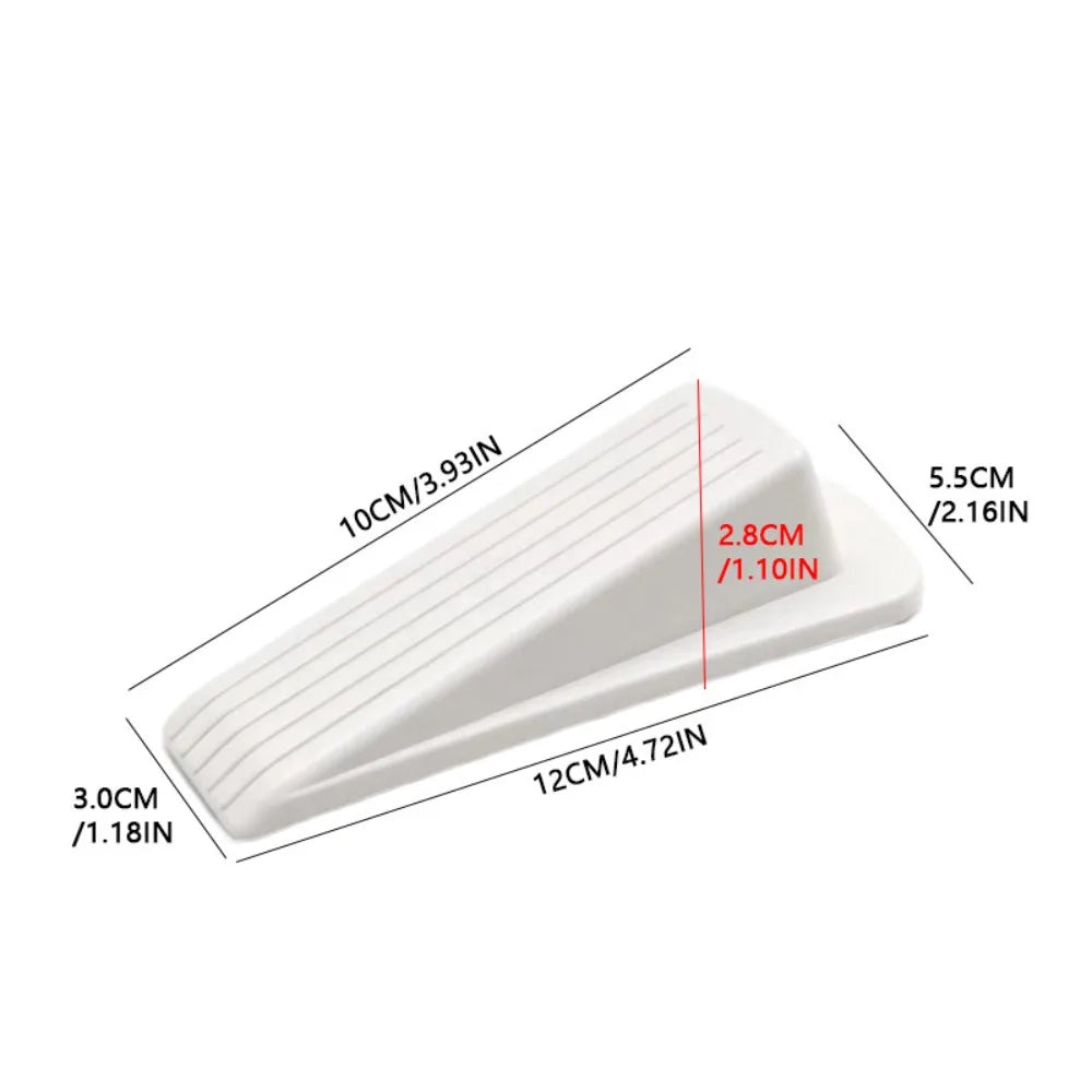 PVC Door Stopper Wedge Non-Slip Anti-Slam Punch-Free Holder Door Stopper Wedge Richie's White