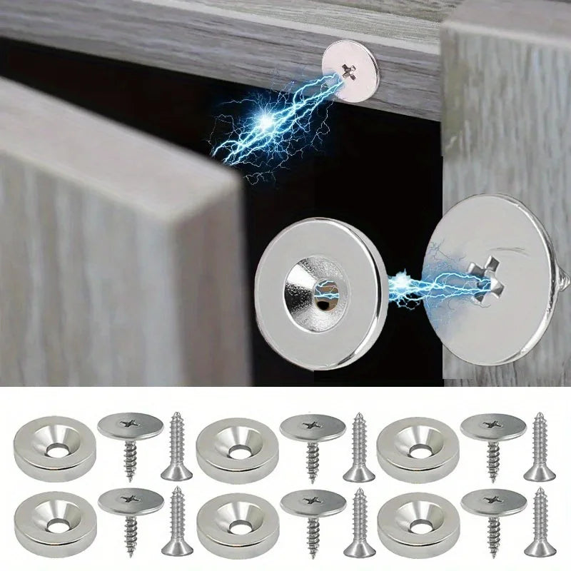 Round Metal Cabinet Door Magnetic Catches – 4/6 Set with Screws Magnetic Door Catch Richie's