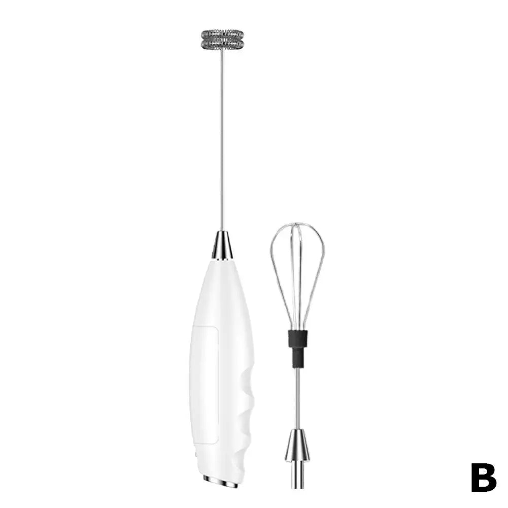 Wireless Electric Milk Frother & Egg Beater – 2-in-1 Mixer Electric Milk Frother Richie's White