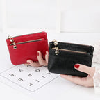 Women's Mini PU Leather Coin Purse Zipper Wallet & Key Chain Coin Purse Wallet Richie's