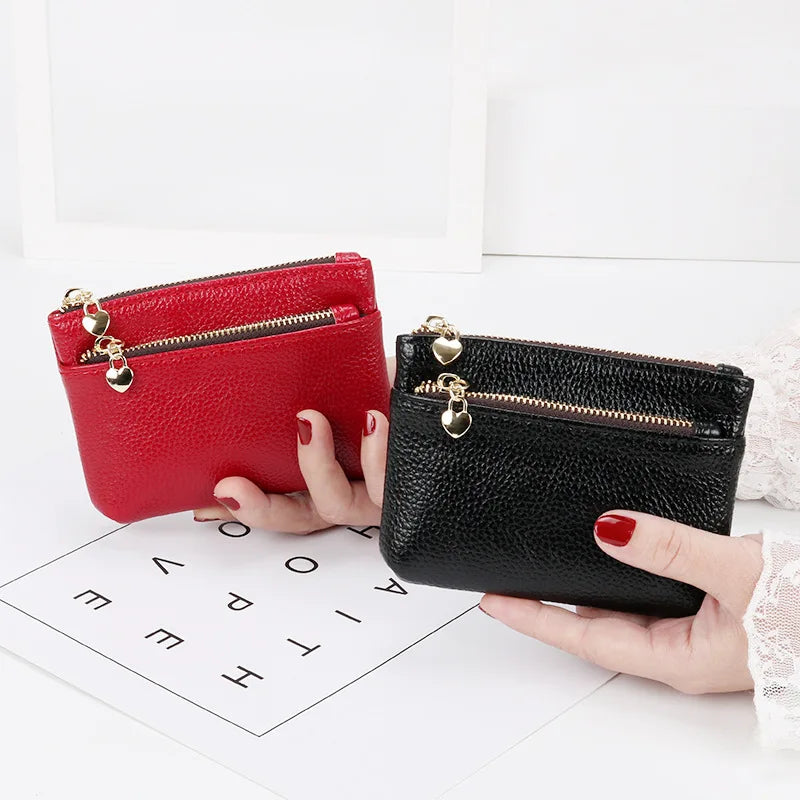 Women's Mini PU Leather Coin Purse Zipper Wallet & Key Chain Coin Purse Wallet Richie's