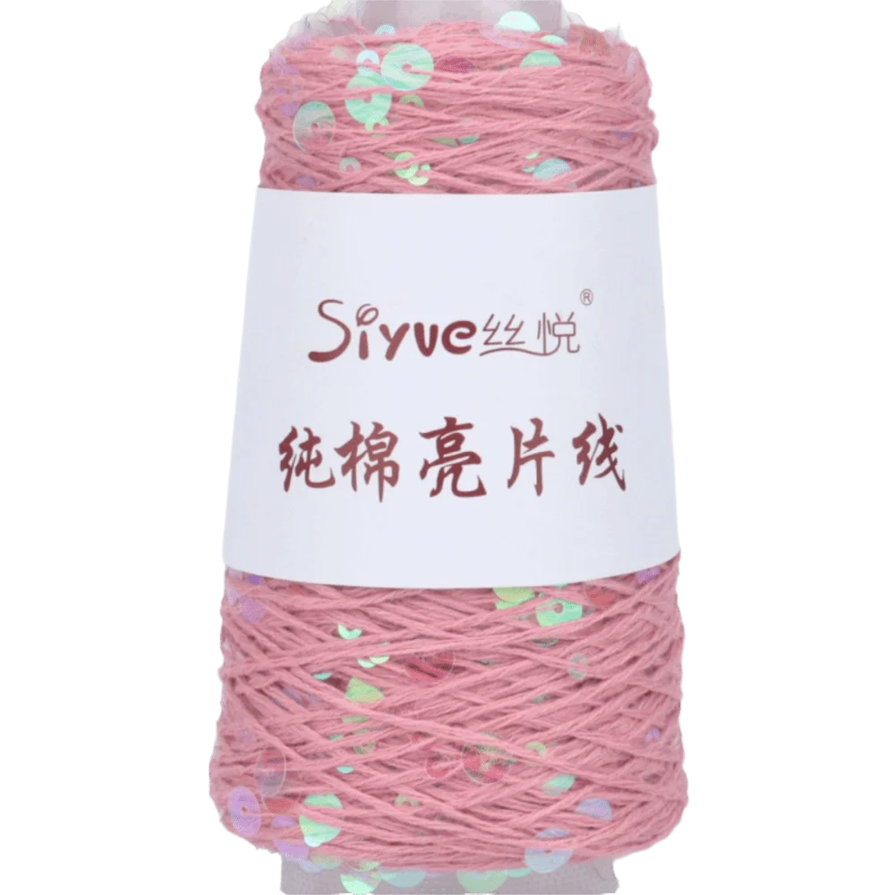Sequin Bead Hand Knitting Yarn – Sparkle DIY Craft Thread Knitting Yarn Richie's Dark Pink