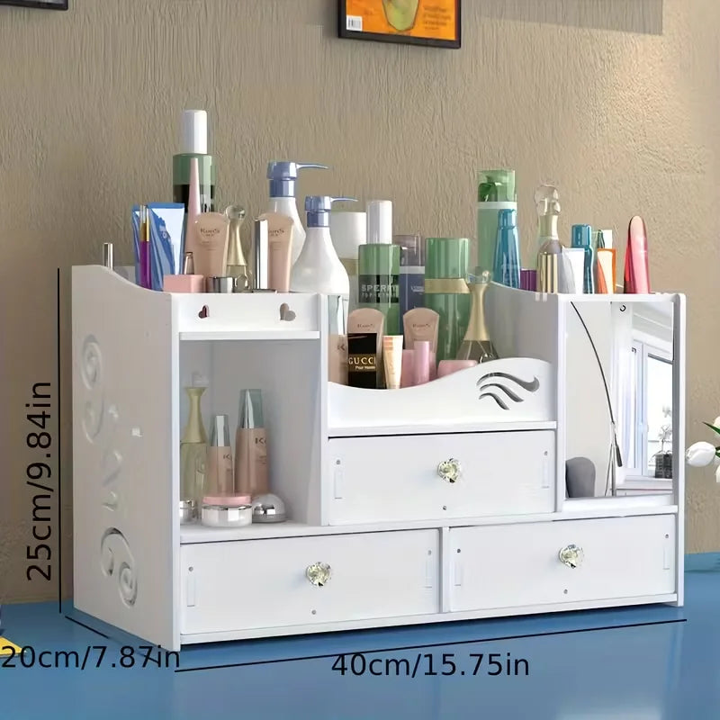 Desktop Makeup Organizer with Mirror & Multi-Drawer Storage Makeup Organizer Richie's