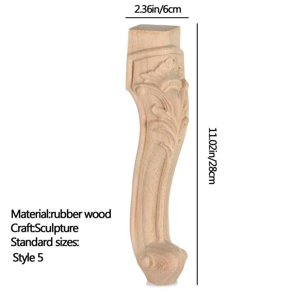 Vintage Wood Carved Furniture Legs European Cabinet Feet Wood Furniture Legs Richie's 28x6cm Style 5