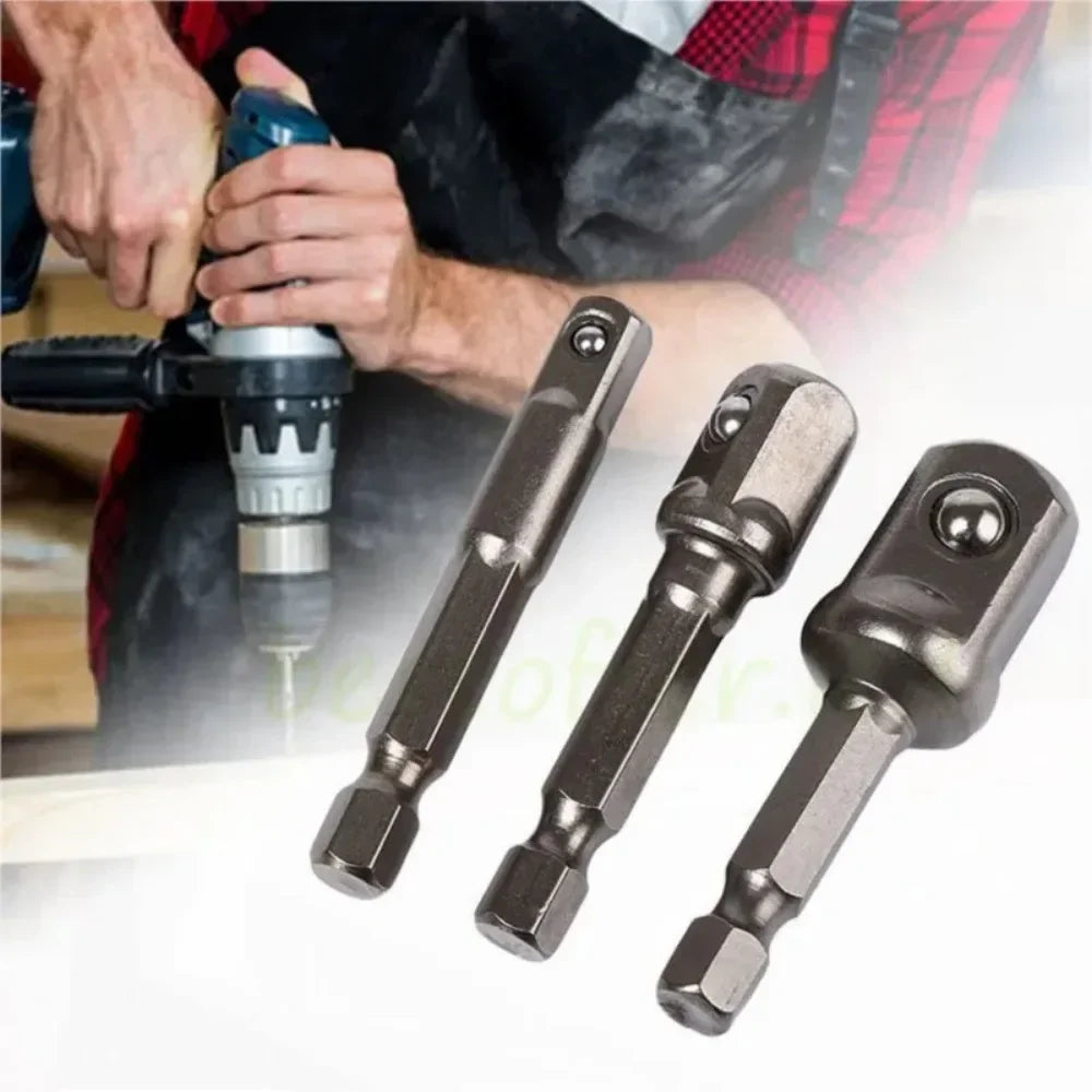 Chrome Vanadium Socket Adapter Set – Hex Shank 1/4" 3/8" 1/2" Socket Adapter Set Richie's