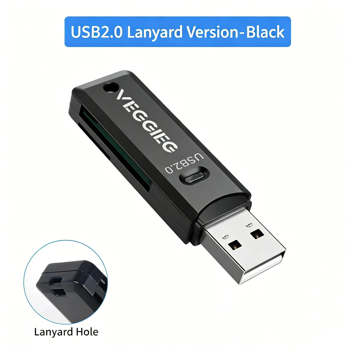 USB 2.0 SD & TF Dual Card Reader + Micro USB Cable Memory Card Reader Richie's