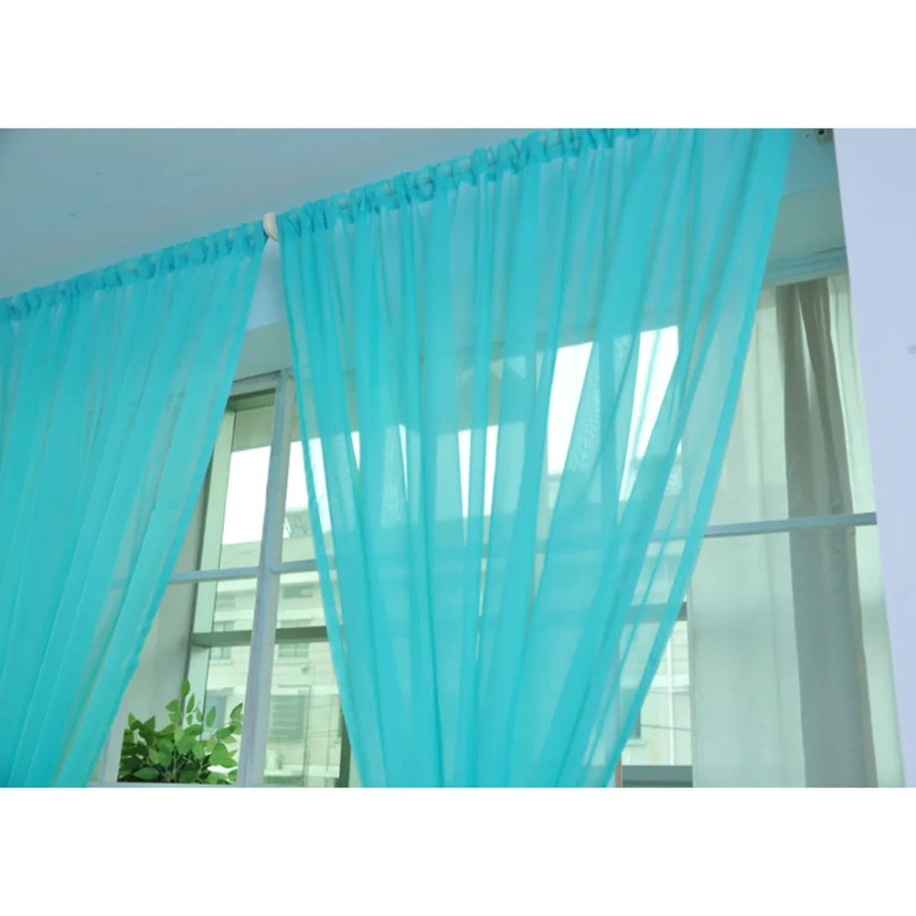 Transparent Voile Sheer Curtain Rod Pocket Panel 100x200cm Sheer Curtain Panel Richie's