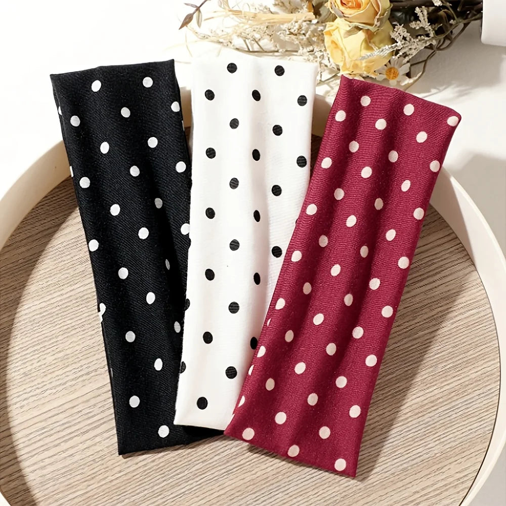 Elastic Polka Dot Yoga Headband – Fitness Sweatband for Women Elastic Headband Richie's