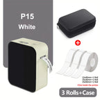Marklife P15 Mini Bluetooth Thermal Label Maker | Inkless Thermal Label Maker Richie's White 3Rolls Case
