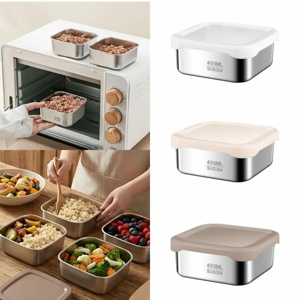 304 Stainless Steel Food Storage Container with Silicone Lid Food Storage Container Richie's