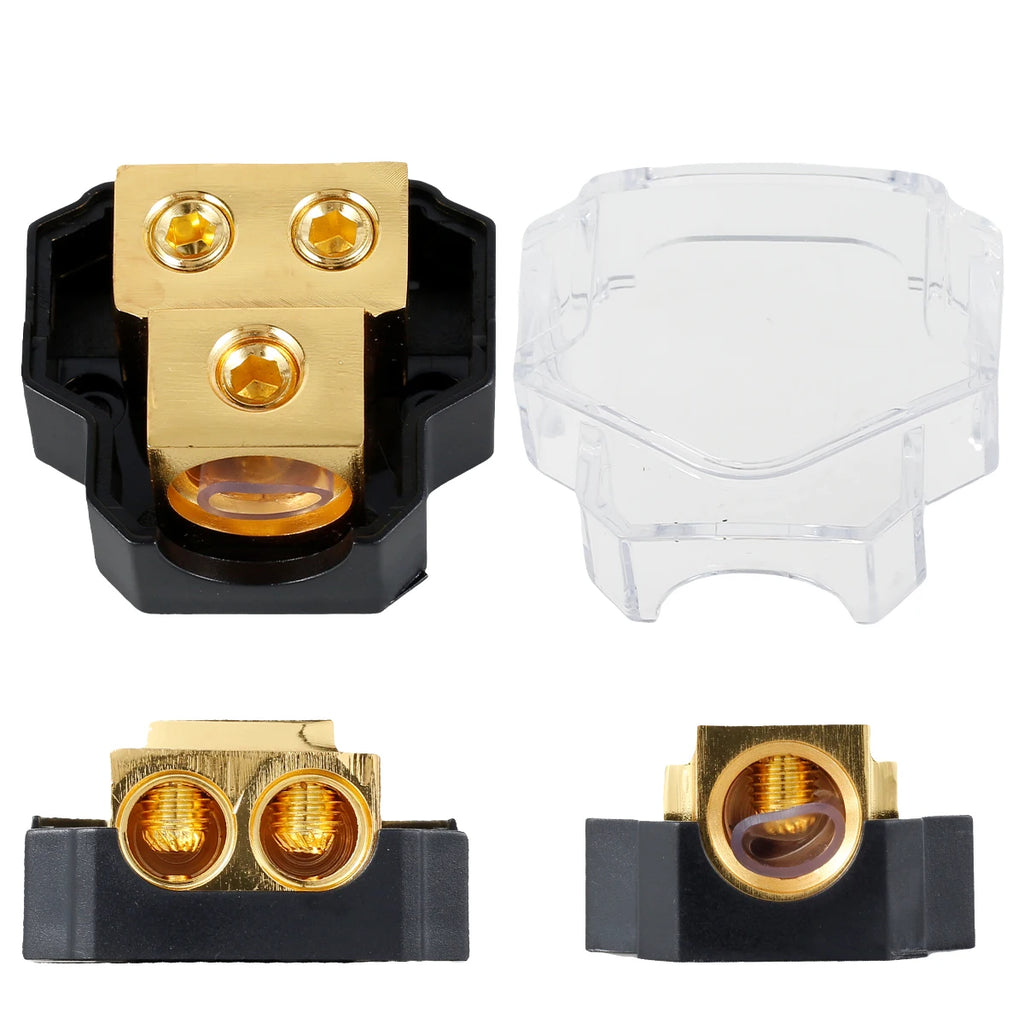 Copper 2-Way Power Distribution Block 0/2/4 AWG In 4/6/8 AWG Out Power Distribution Block Richie's