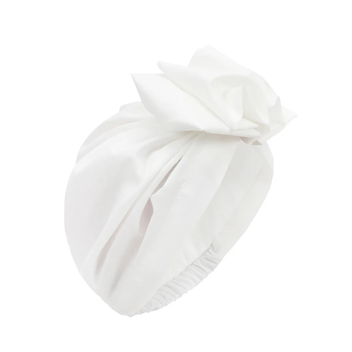 Women's Floral Pleated Turban Hat – Elastic Head Wrap & Bonnet Turban Head Wrap Richie's White