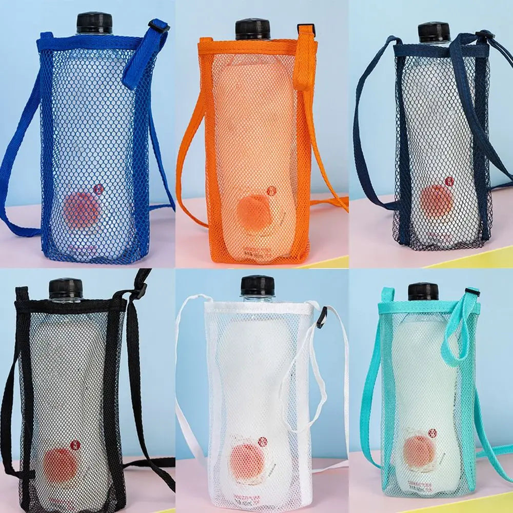 Mesh Water Bottle Holder Bag with Retractable Strap – 8 Colors Bottle Holder Bag Richie's