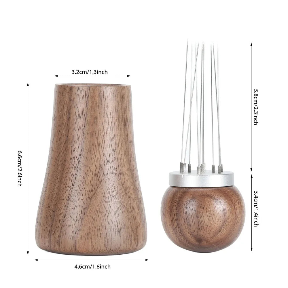 Walnut Wood Stainless Steel Needle Coffee Distribution Tool Coffee Distribution Tool Richie's
