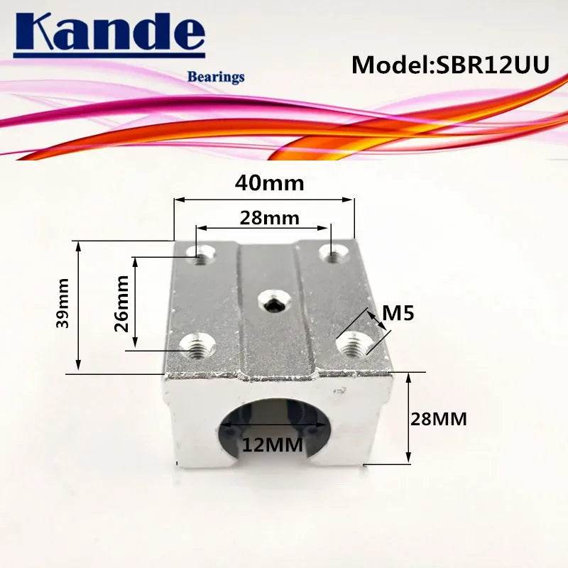 SBR12UU Open Bearing Block 4pcs – 12mm CNC Linear Guide Slide Linear Bearing Block Richie's Default Title