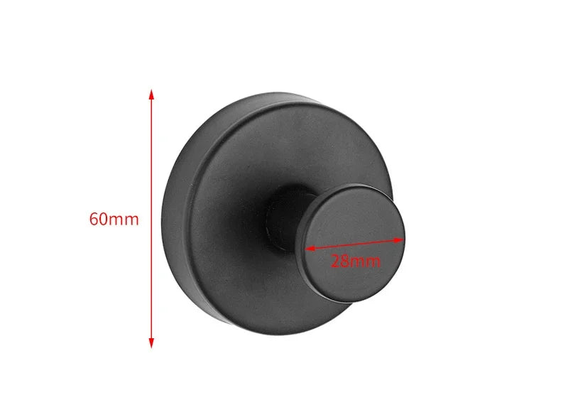 Suction Cup Hooks – Waterproof Stainless Steel Bathroom Hook Suction Cup Hook Richie's 1PCS black
