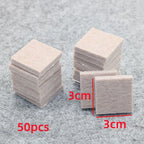 Felt Chair Leg Pads 5mm Self-Adhesive Floor Scratch Protectors Furniture Leg Pads Richie's Grey Square 3cm50pcs