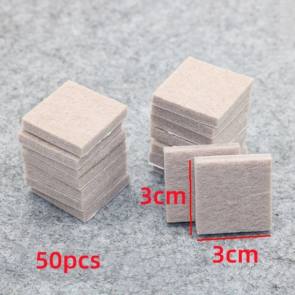 Felt Chair Leg Pads 5mm Self-Adhesive Floor Scratch Protectors Furniture Leg Pads Richie's Grey Square 3cm50pcs