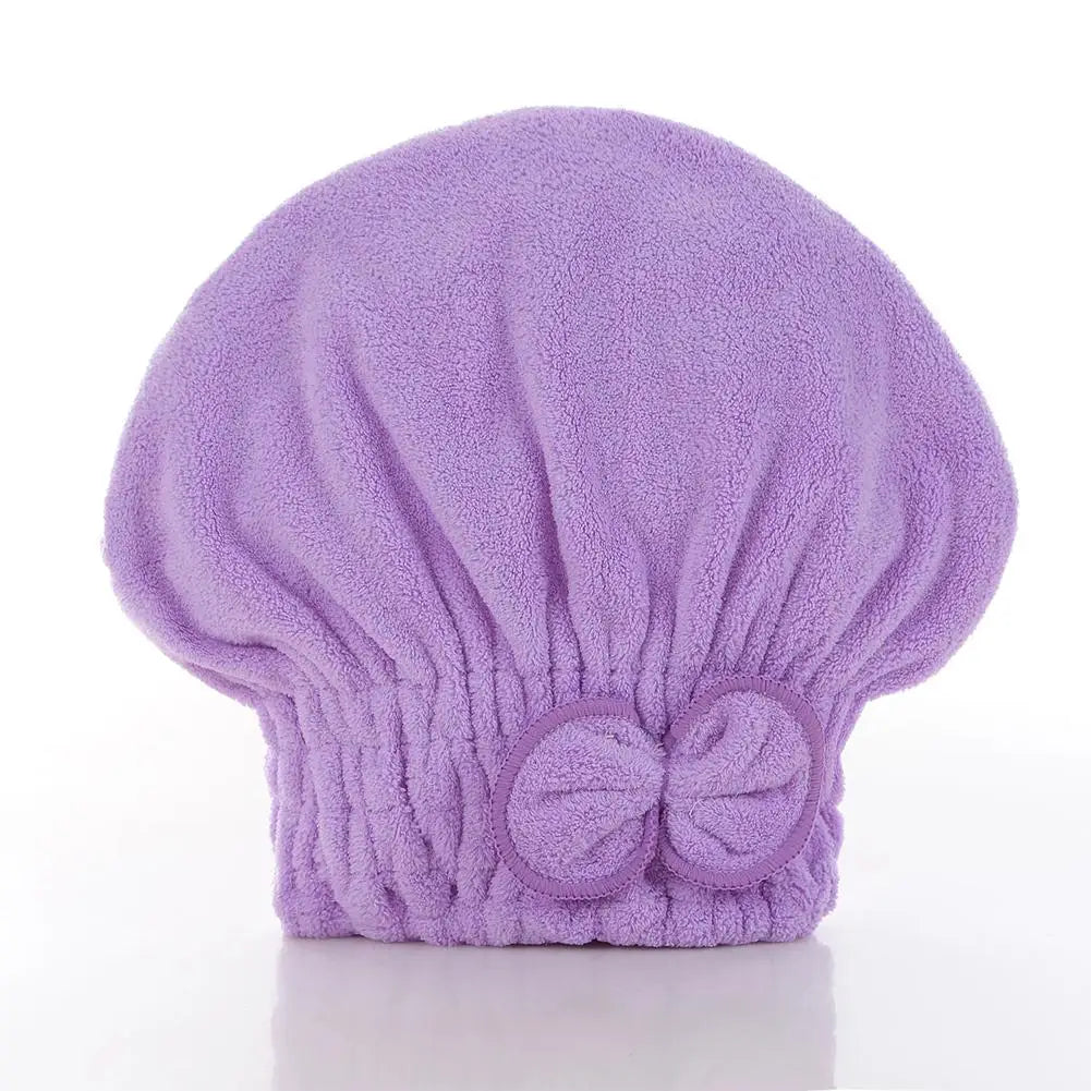 Microfiber Hair Drying Towel Wrap – Anti-Frizz Bow Knot Turban Hair Drying Wrap Richie's purple