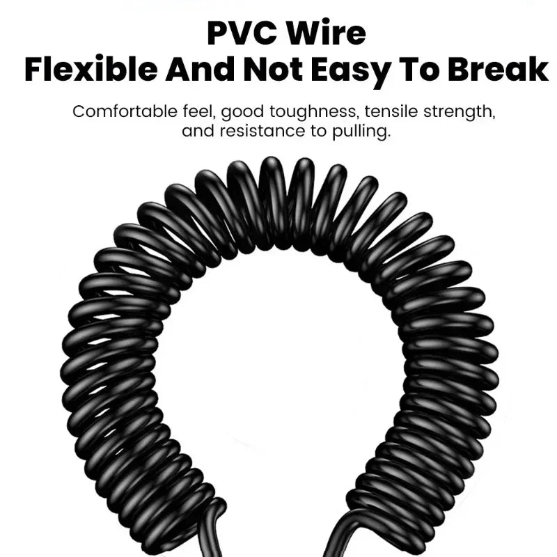 FUCHU Coiled USB-C Fast Charge Cable 6A 120W LED Indicator USB Charging Cable Richie's
