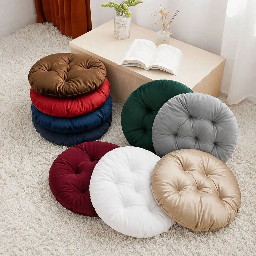 Round Silk Fabric Chair Cushion Non-Slip Tatami Seat Pad Chair Cushion Richie's