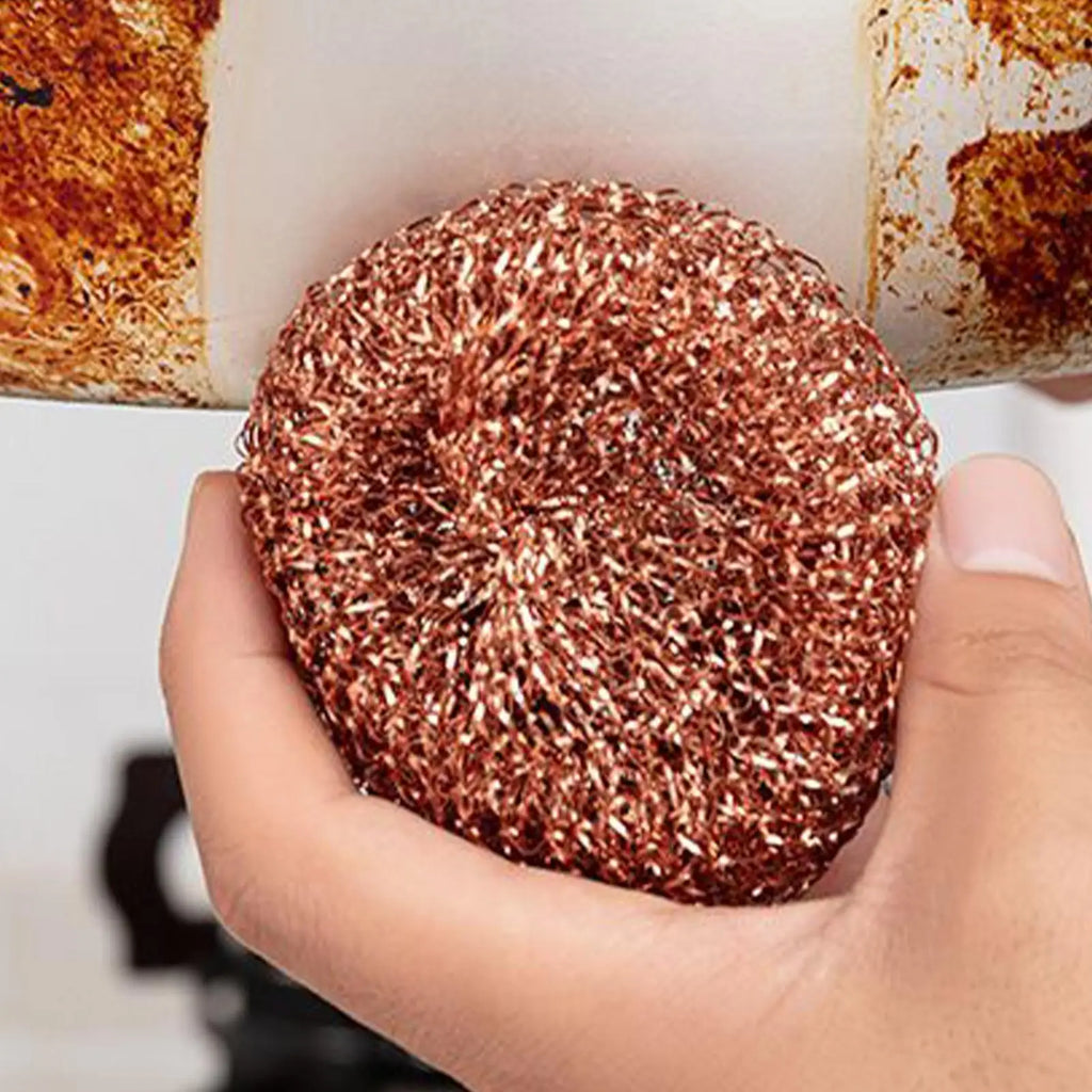 Copper Wire Pot Scrubbers Non-Scratch Dish Brush Set of 2 Kitchen Scrubber Brush Richie's