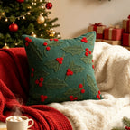 Chenille Christmas Tree Pillow Cover – Embroidered Holiday Cushion Throw Pillow Cover Richie's A