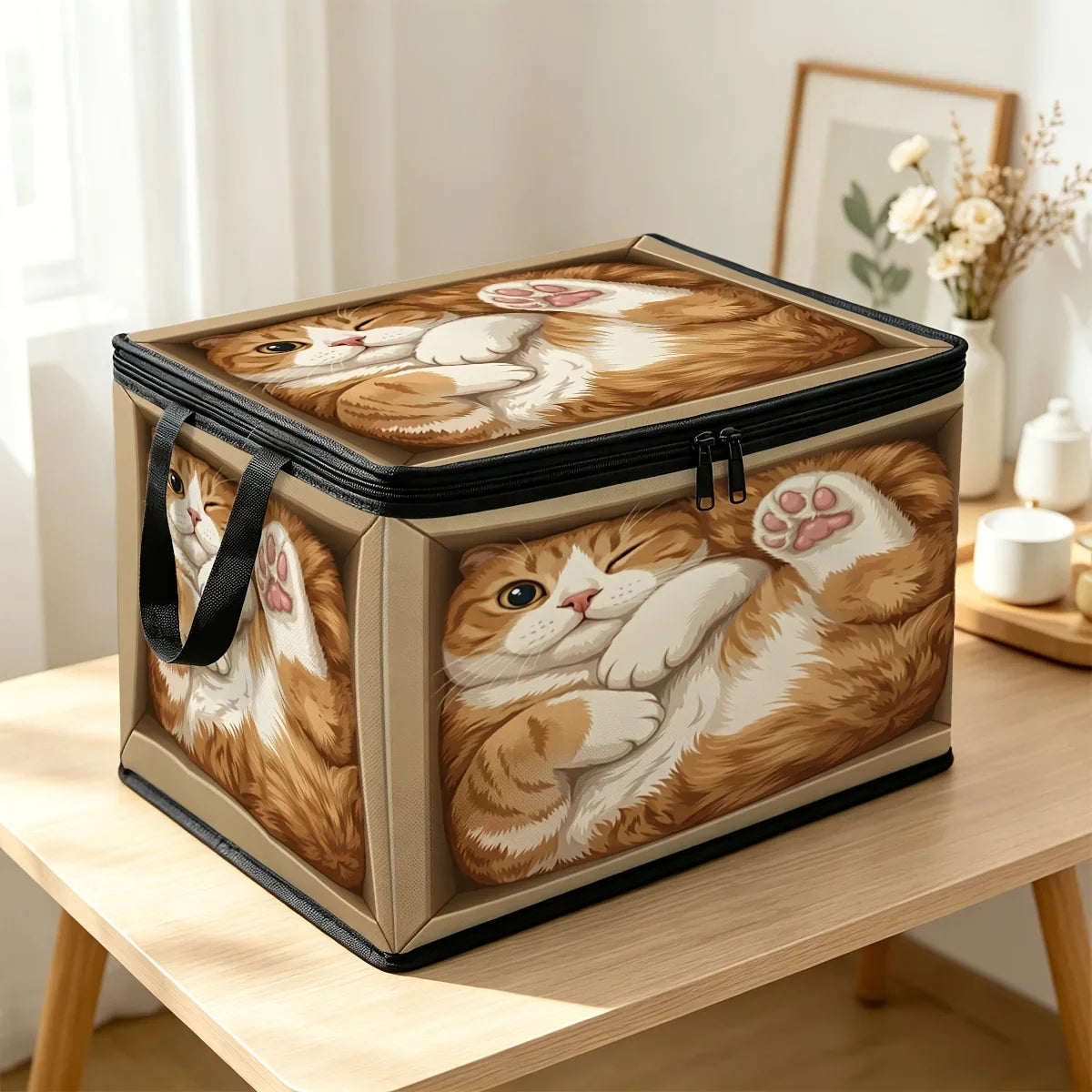 Cute Cat Foldable Storage Box – Zipper Clothes & Bedding Organiser Foldable Storage Box Richie's