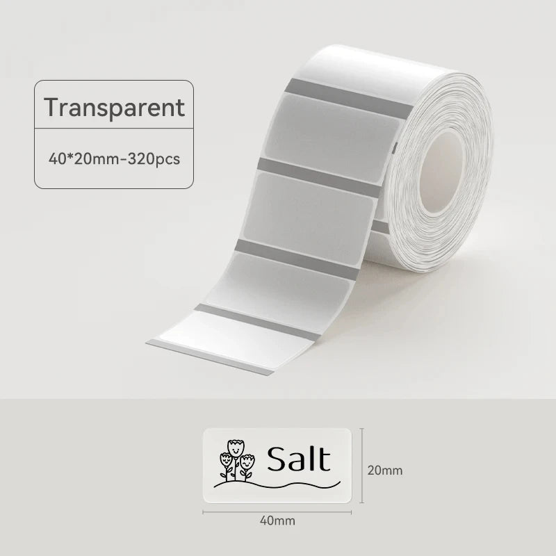 Niimbot Thermal Label Tape – Self-Adhesive Sticker for B1 B21 B3S Thermal Label Tape Richie's Transparent 40x20mm
