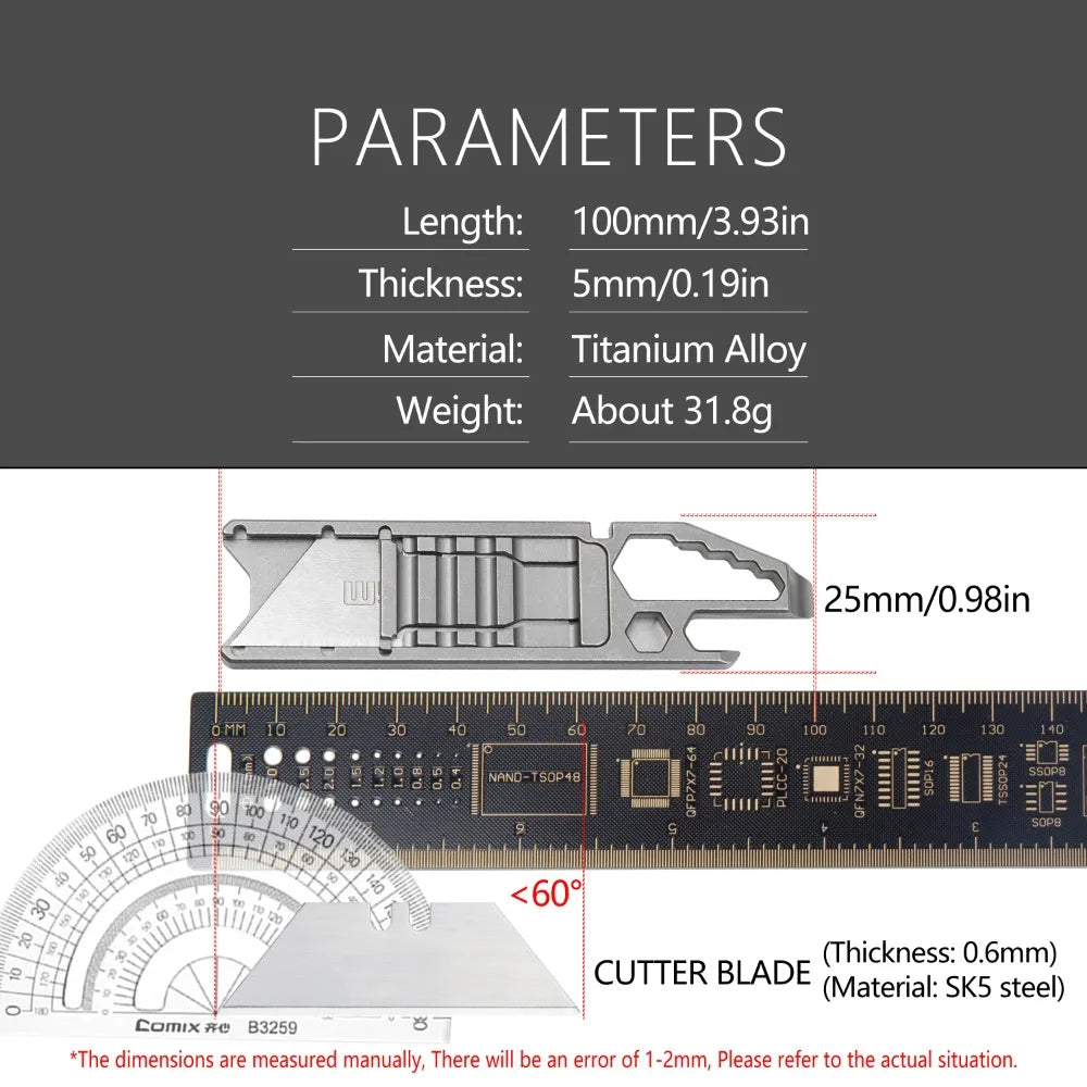 Titanium Alloy EDC Utility Knife Multitool + 10 Blades Utility Knife Multitool Richie's