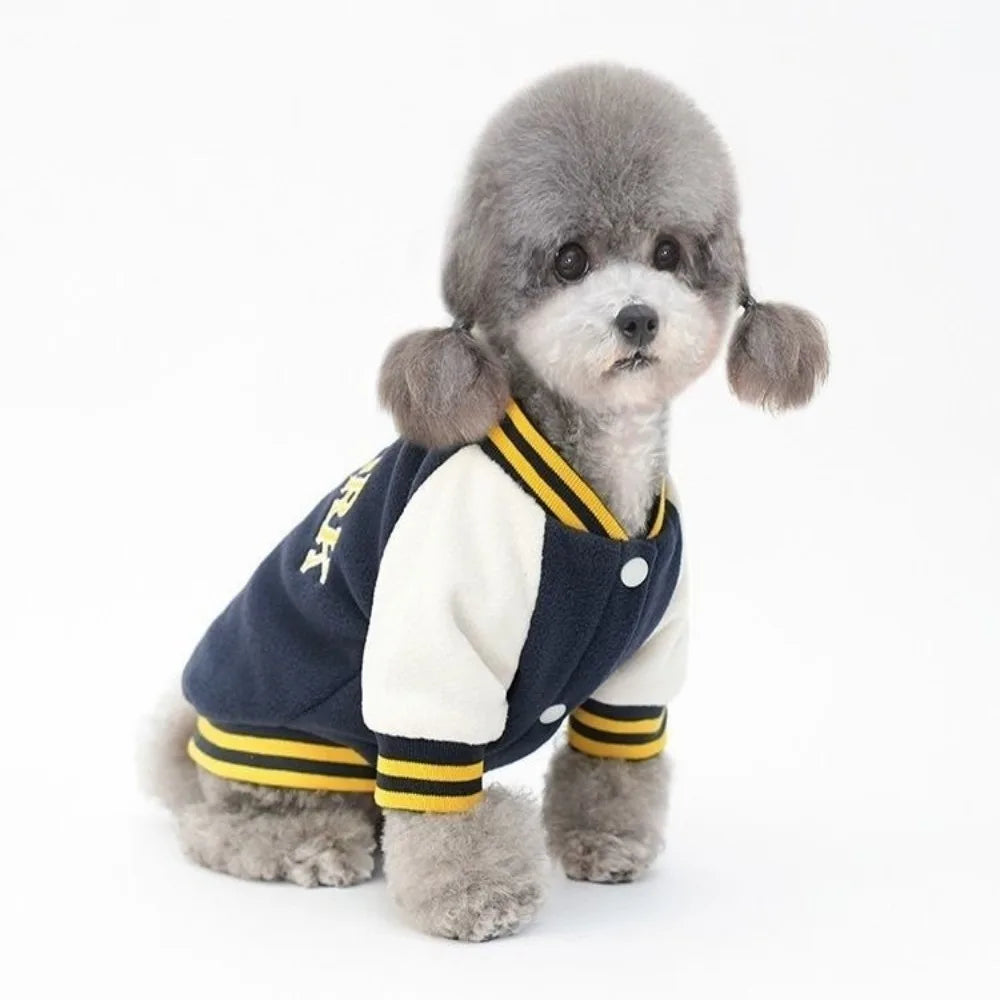 Fleece Puppy Coat – Button Closure Dog Jacket XS–XL Dog Fleece Coat Richie's Navy blue XL