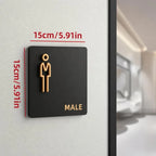 3D Acrylic Restroom Door Sign 15x15cm – Universal Bathroom Sign Door Sign Plate Richie's