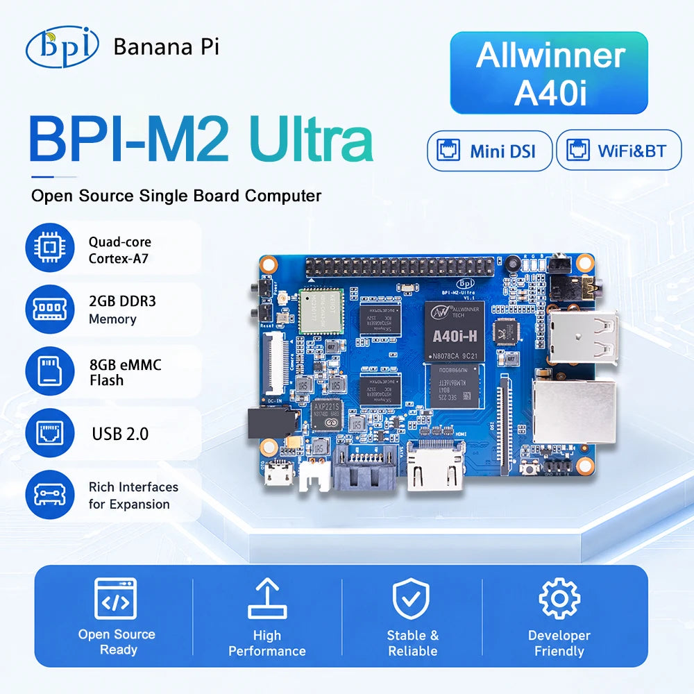 Banana Pi BPI-M2 Ultra A40i 2GB RAM 8GB eMMC Single Board Computer Single Board Computer Richie's Default Title