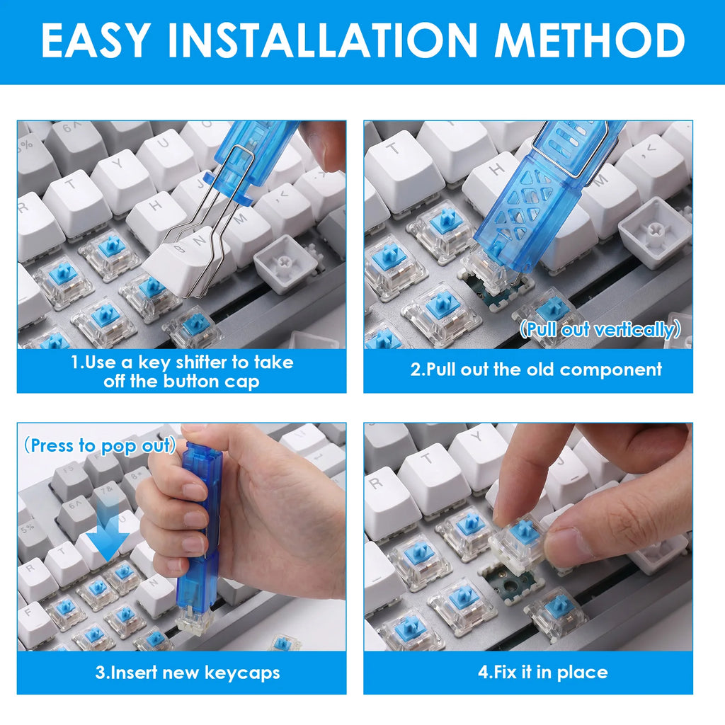 100Pcs Blue Clicky Mechanical Keyboard Switches – Tactile, LED Keyboard Switches Richie's